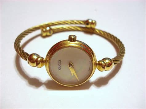 mens gucci bangle gold|vintage Gucci gold bangle watch.